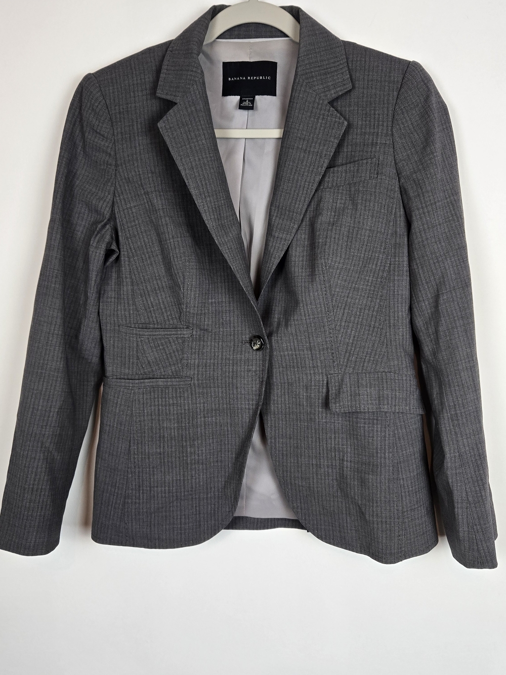 Banana Republic Women's Gray Classic Pinstripe Blazer Size 4